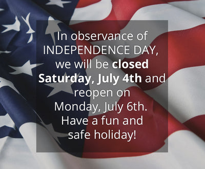 Closed Saturday, July 4th